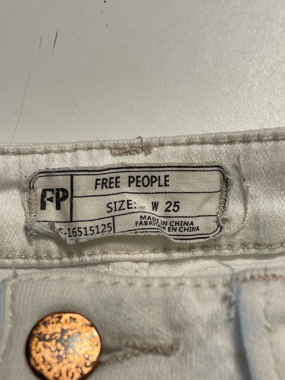 Free People Montana White Skinny Jeans Women's Size 25 High Rise Denim - Picture 8 of 8